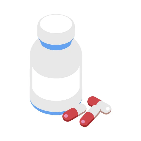 Antiallergic Tablets Isometric Composition — Stock Vector