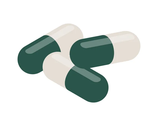 Spirulina pillen Isometrische samenstelling — Stockvector