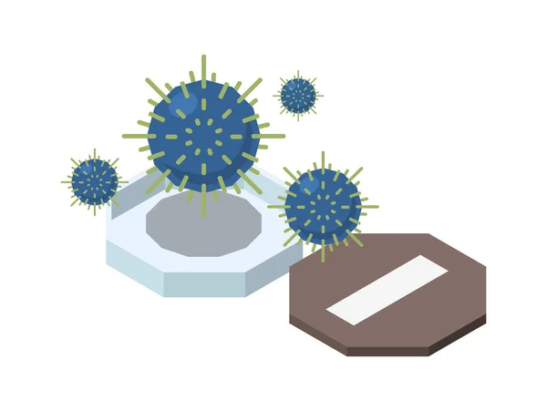 Blue Virus Bacteria Composition — стоковий вектор