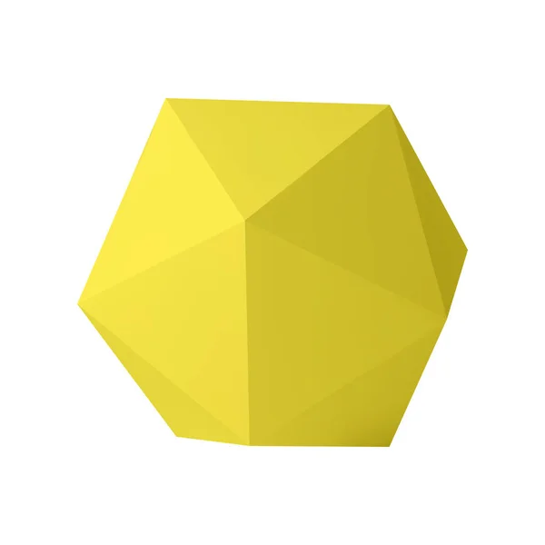 Icosaèdre jaune Composition réaliste — Image vectorielle