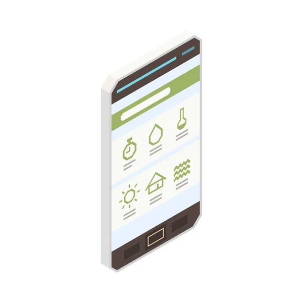 Smartphone Greenhouse Εφαρμογή Σύνθεση — Διανυσματικό Αρχείο