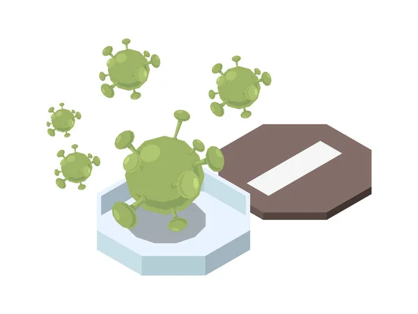 Gröna virusbakterier Sammansättning — Stock vektor