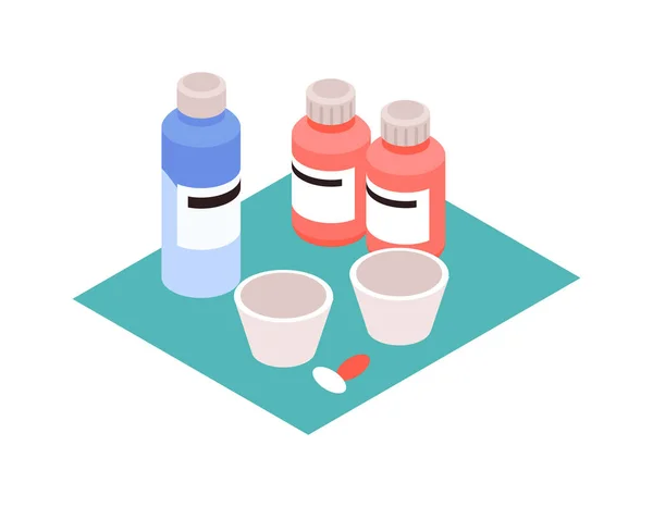 Composición de medicamentos de ginecología isométrica — Vector de stock