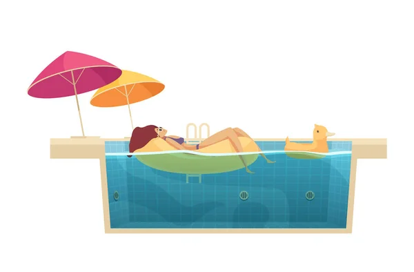 Aquapark Pool Relax Zusammensetzung — Stockvektor