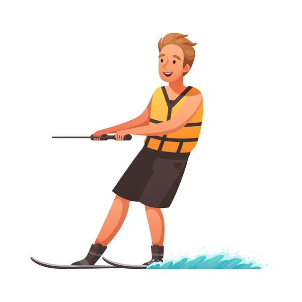 Water Skiing Man Composition — Stock Vector