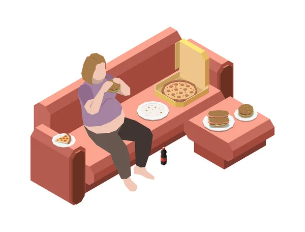 Home Fettleibigkeit Zusammensetzung der Nahrung — Stockvektor