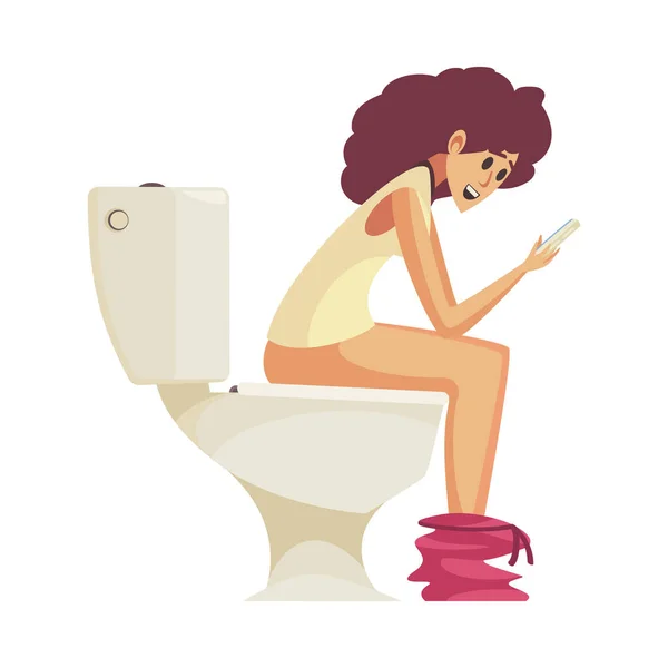 Toilet Gadget Addiction Composition — Stock Vector