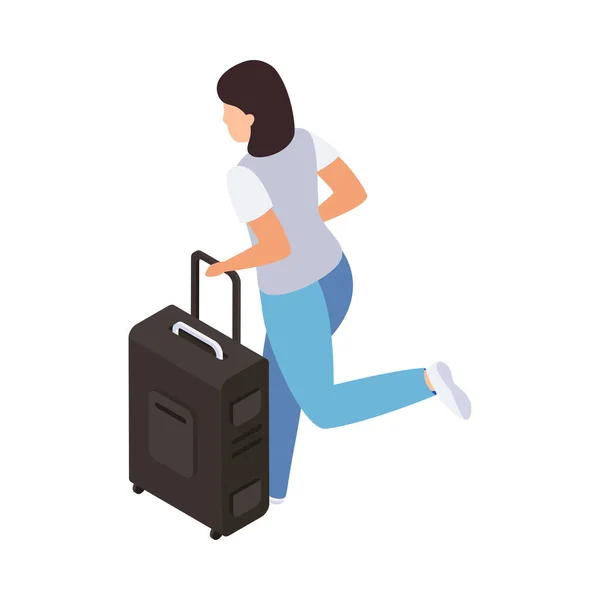 Running Tourist Suitcase Samenstelling — Stockvector