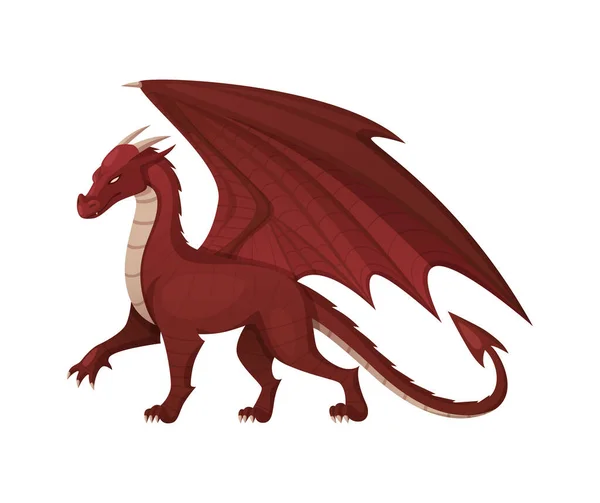 Composição dos desenhos animados do dragão medieval — Vetor de Stock