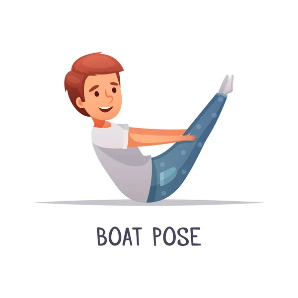 Jóga Boat Pose Composition — Stockový vektor