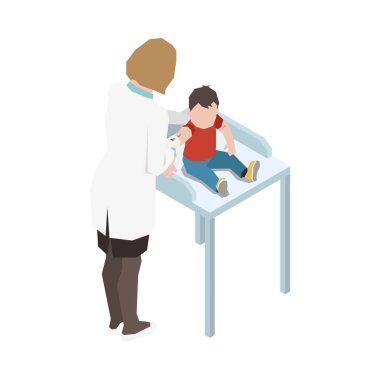 Bebek Aşılama Isometric Bileşimi