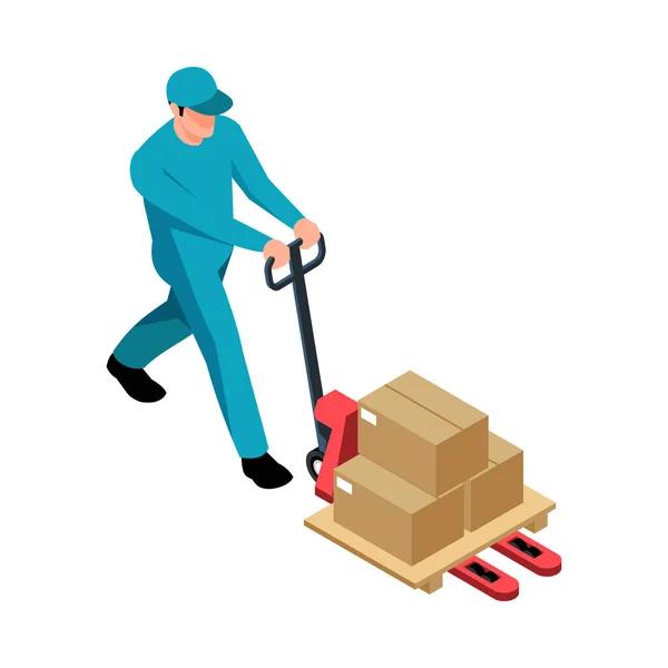 Warehouse Carrier Isometric Composition — Stock Vector