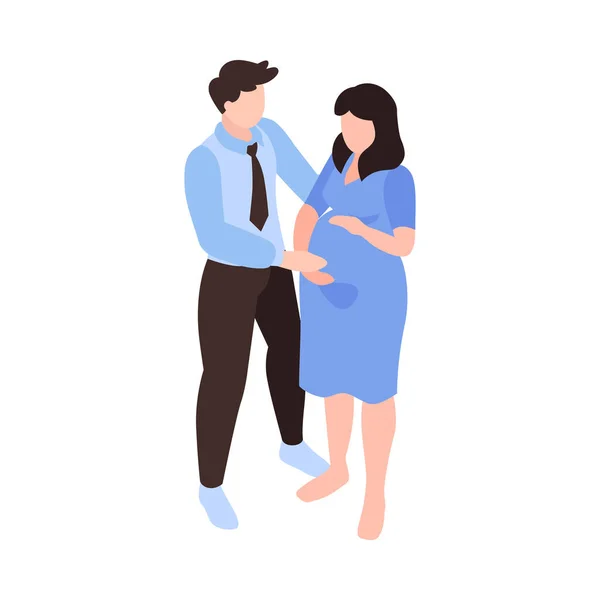 Zwanger liefhebbend paar samenstelling — Stockvector