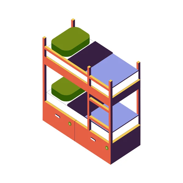 Hostel Bunk Bed Composition — Stock Vector