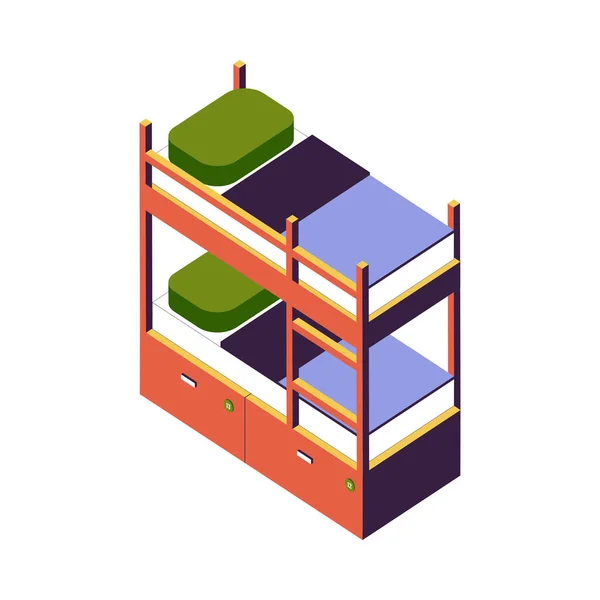 Hostel Bunk Bed Composition — 스톡 벡터