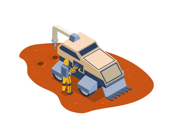 Fissaggio composizione Mars Rover — Vettoriale Stock