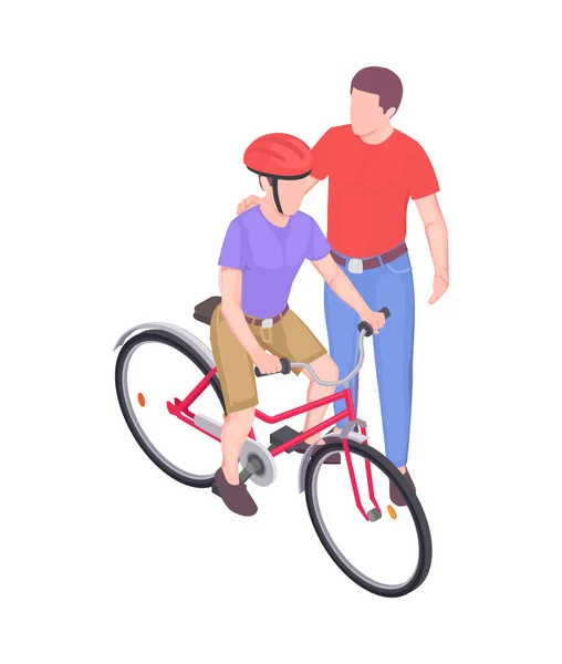 Vacances en famille Composition du vélo — Image vectorielle