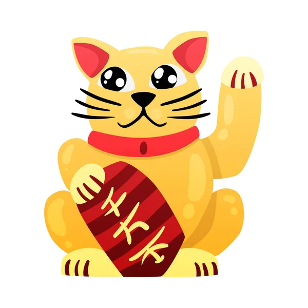 Κινεζική δόξα Σύνθεση γάτας — Διανυσματικό Αρχείο