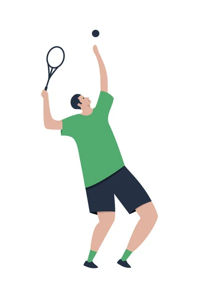Homme joue composition de tennis — Image vectorielle
