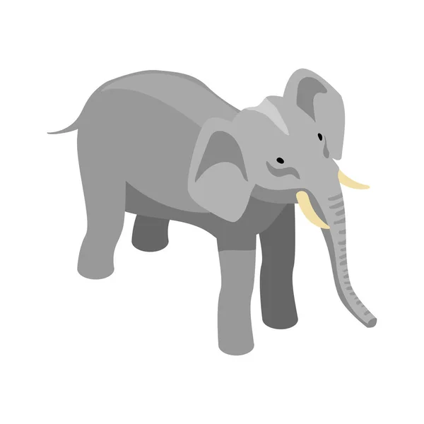 Composition isométrique de l'éléphant Safari — Image vectorielle