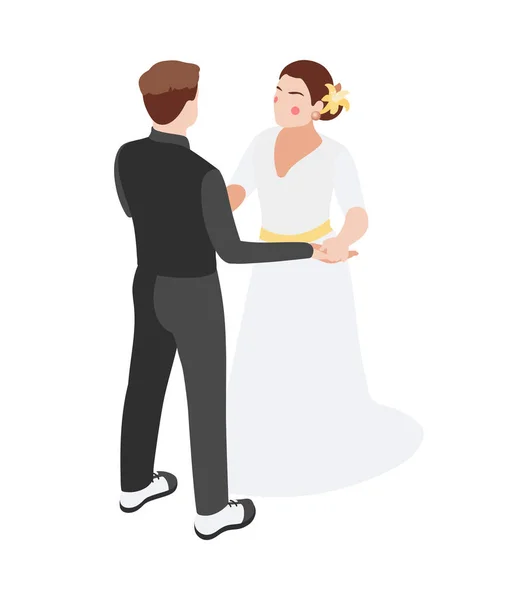 Bridegroom Dance Isometric Composition — Stock Vector