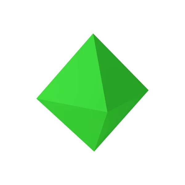 Realistic Green Octahedron Composition — Stock Vector