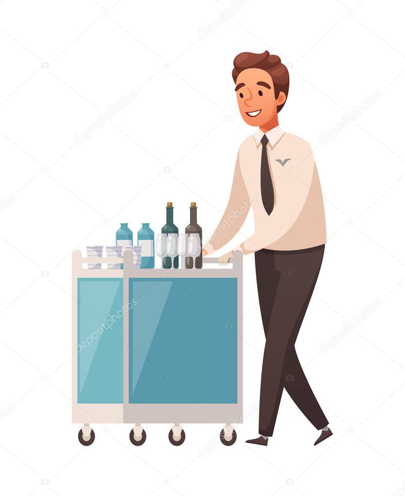 Steward Carrying Drinks Composition