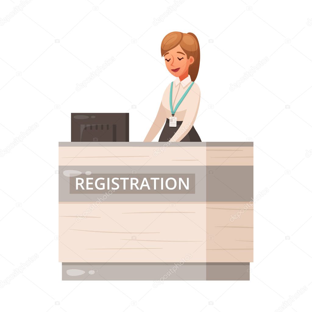 Airport Registration Desk Composition