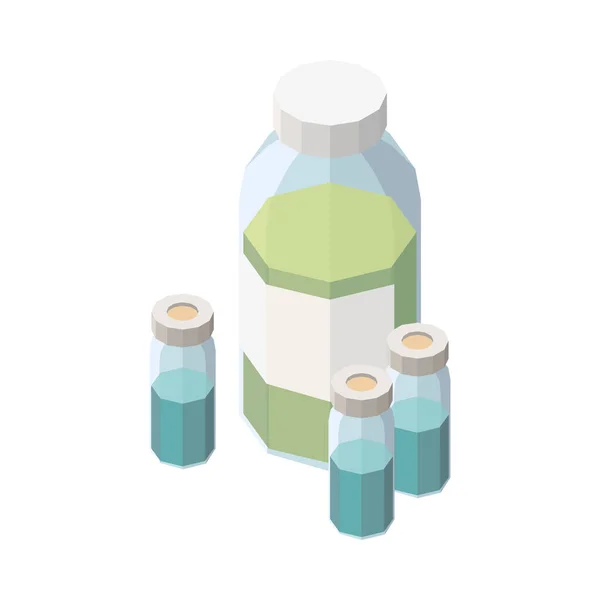 Bottles Of Vaccine Composition — Stock Vector