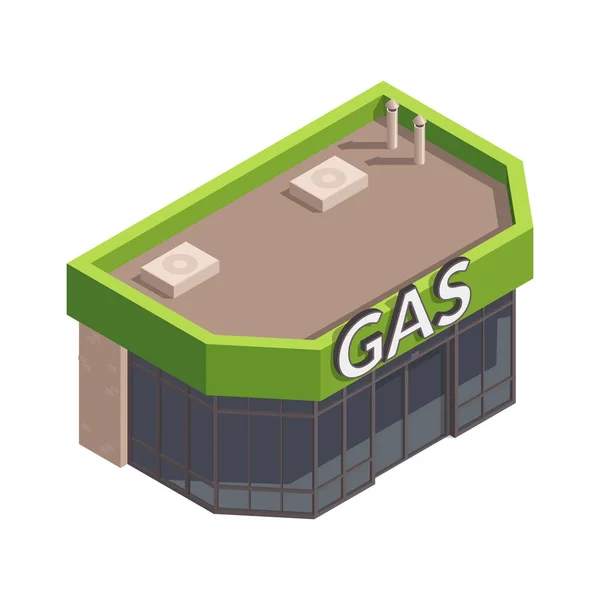 A benzinkút épületének összetétele — Stock Vector