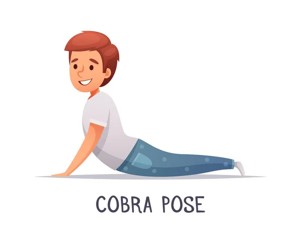 Yoga Kobra Kompozisyonu — Stok Vektör
