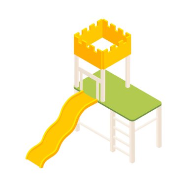 Isometric Anaokulu Kaydırak Kompozisyonu