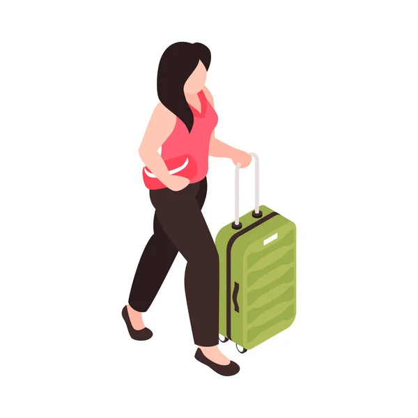 Passenger With Suitcase Composition — Stock Vector