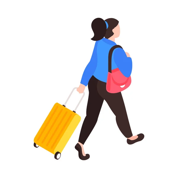Composition de la femme voyageuse à pied — Image vectorielle