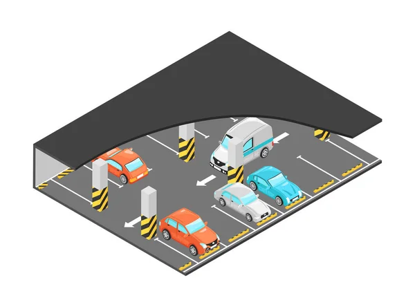 Estacionamiento isométrico — Vector de stock