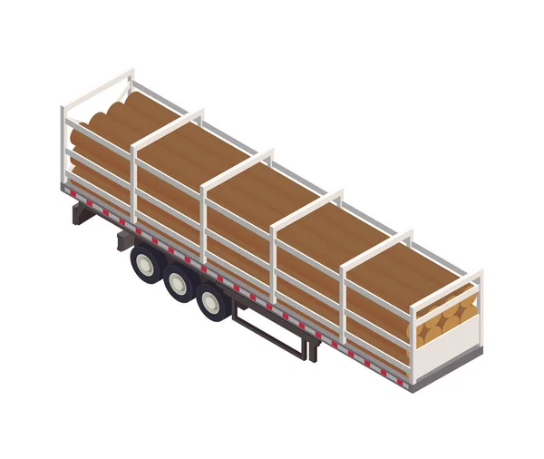 Isometrisk lastpåhängsvagn — Stock vektor