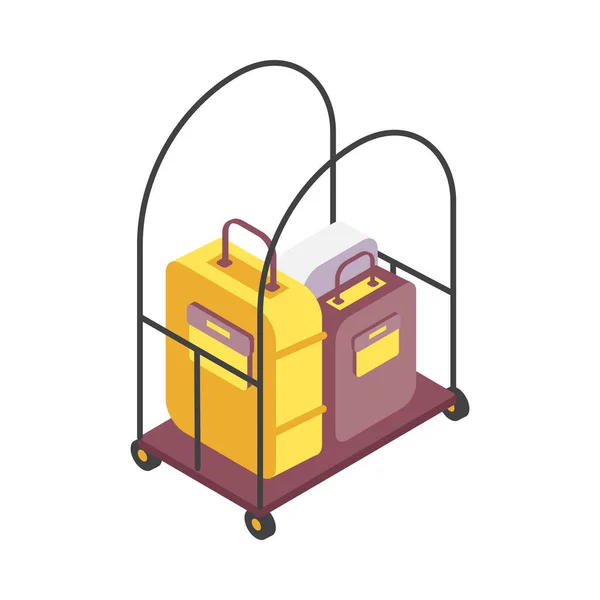 Isometric Luggage Cart — Stockvektor
