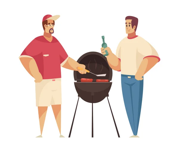 Flat Barbecue Party — Stock Vector