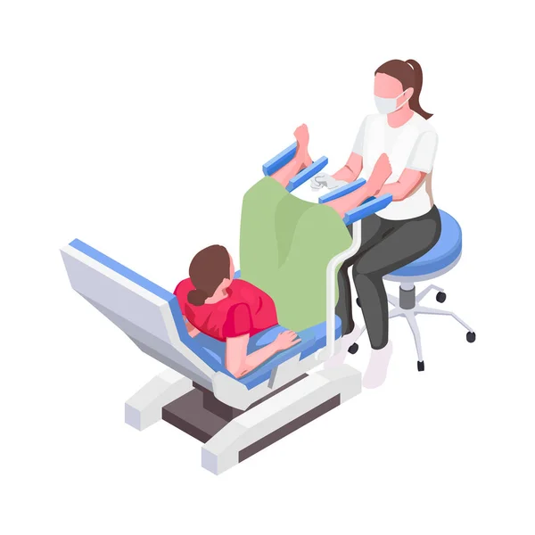 Gynecologist Isometric Illustration — Stok Vektör