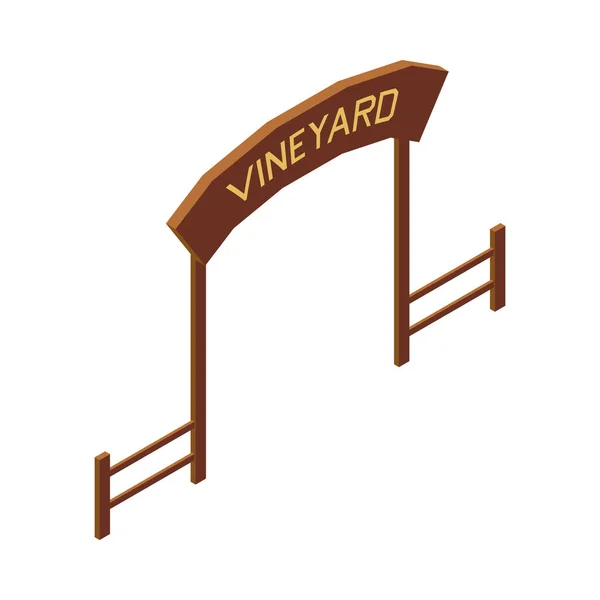 Vineyard Signboard Icon — Stockvector