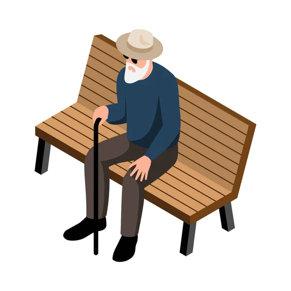 Isometric Blind Man — Stock Vector