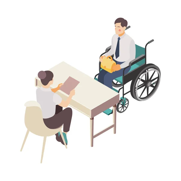 Illustrazione uomo disabili — Vettoriale Stock