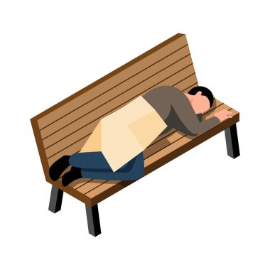 Isometric Evsiz Adam