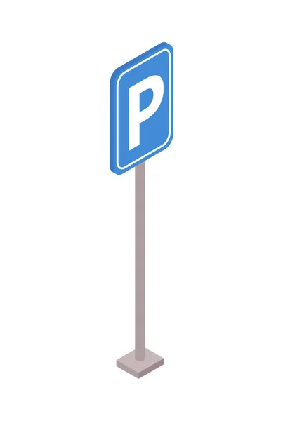 Isometric Parking Sign — стоковый вектор