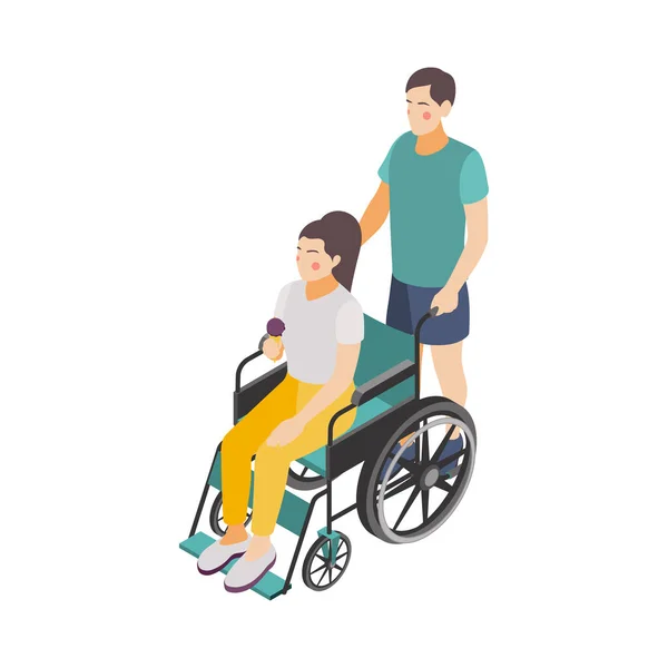 Gehandicapte vrouw Illustratie — Stockvector