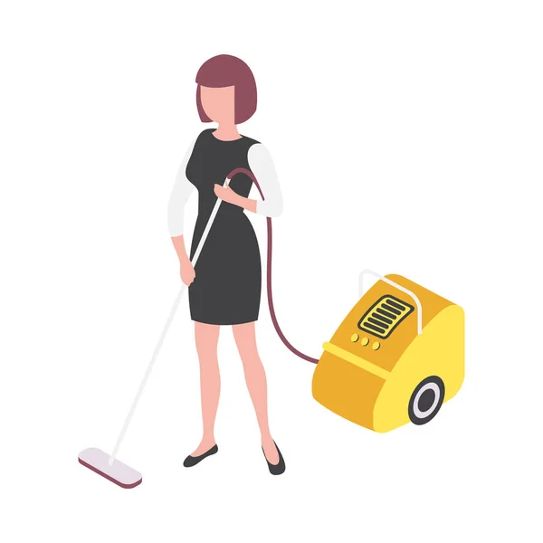 Hotel Maid Illustration — стоковый вектор