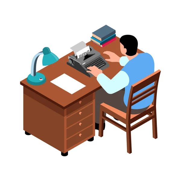 Writer Isometric Illustration — Vector de stock