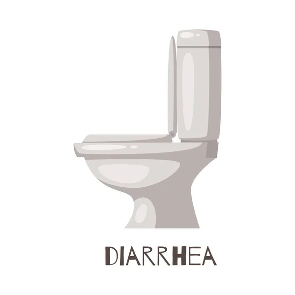 Diarrhea Cartoon Illustration — Vettoriale Stock
