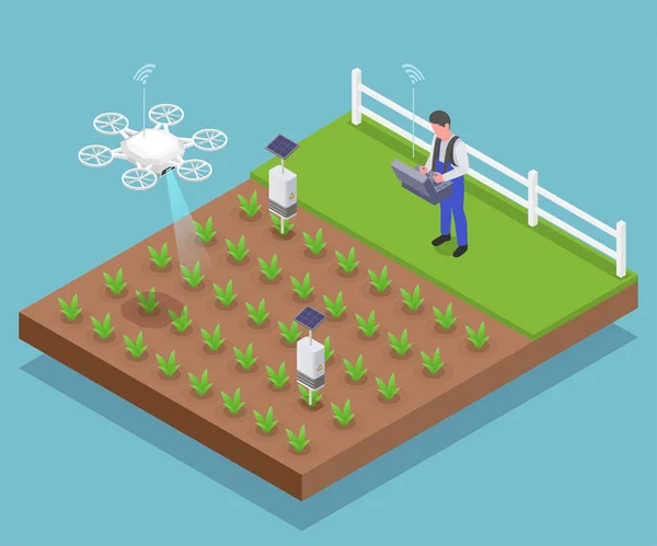 Agriculture Automatisation Composition — Image vectorielle