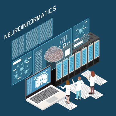 Neuroscience Isometric Composition clipart